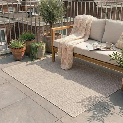 Produktbild von Volero - Outdoor Jute Teppich - Nomad Melange Creme - 140x200 cm - Wohnzimmer, Esszimmer, Balkon, Garten, Terrasse - Boho, Industrielle, Ländlich, Skandinavisch