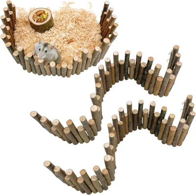 Productafbeelding van Houten Ladder voor Hamsters, Klimgbrug, Duurzaam Hout, Veilig voor Kleine Dieren