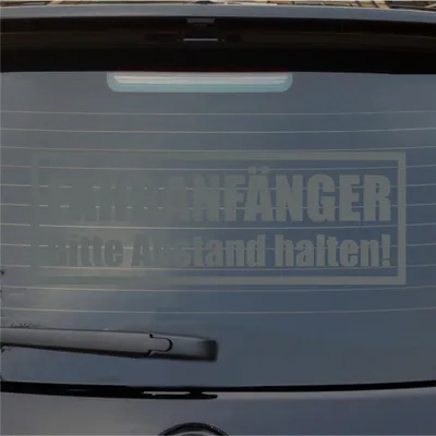 Produktbild von Heckscheibenaufkleber Fahranfänger Bitte Abstand halten 55x19 cm Grau Auto Aufkleber Sticker