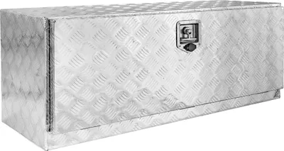 Produktbild von Trucky Aluminium Truckbox, Unterboden Unterflur Box Deichselbox, Anhängerbox 115 x 40 x 43 cm Werkzeugkiste mit Schloss und Schlüssel, stabil