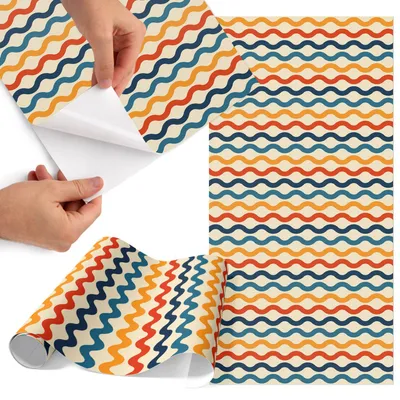 Zdjęcie produktu dla Folia do mebli 65 x 130 cm – folia samoprzylepna do mebli – folia samoprzylepna – folia do mebli – folia do mebli kuchennych – folia samoprzylepna do kuchni – folia do szafek – wodoodporna – zmywalna – samoprzylepna – bez pęcherzyków powietrza – usuwalna bez pozostawiania śladów – kolorowe fale