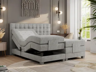 Produktbild von Boxspringbett mit Motor, elektrisch - Elektro - 200x200cm - Hellgrau - H4