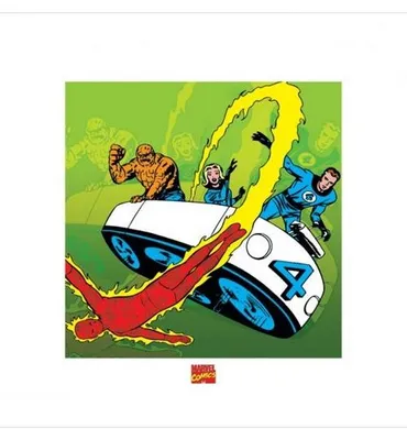 Obrázek produktu pro Fantastická čtyřka – Marvel Comics – umělecký tisk – 40 x 40 cm – plakát