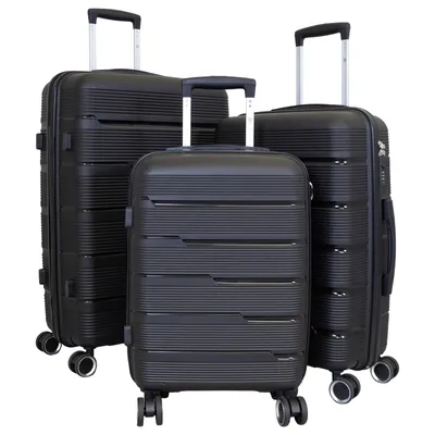 Produktbild von Kofferset Trolley set 3 teilig Aruba Hartschale Reisekoffer Polypropylen schwarz