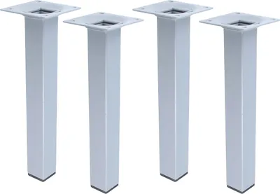 Produktbild von Möbelstempel 4er Set Möbelfüße Tischbeine Möbelstützen Silber 25x25mm eckig Sofafüße 200mm
