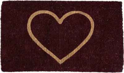 Imagen del producto de Mars & More: Alfombrilla de coco hecha a mano, diseño de corazón, color rojo, 75 cm