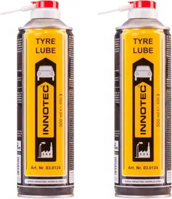 Produktbild von 2 Stück INNOTEC Tyre Lube 500 ml Montagespray – Schmiermittel für Montage und Demontage von Gummiteilen wie Autoreifen, verringert Reibungswiderstand