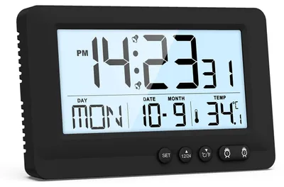 Digitalwecker mit Temperatur, Kalender, 2 Alarmen, Schlummerfunktion
