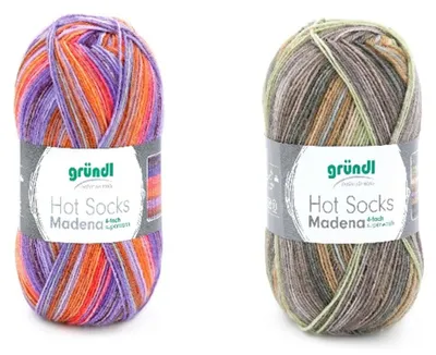 Produktbild von Doppelpack Hot Socks Madena,2x100g, 4-fädig,75 % Schurwolle 25 % Polyamid 03+04