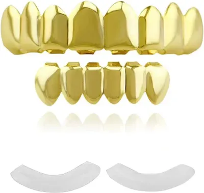 Produktbild von Hip-Hop-Zähne – Vergoldete Zähne – Herren-Zahn-Schmuck – Goldene Zähne – Halloween – Partys – Dekorationen