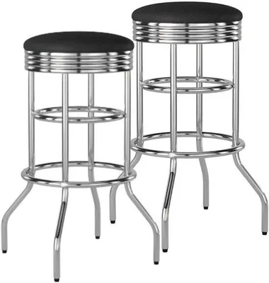 Produktbild von Barstuhl Schwarz Chrom - Set von 2