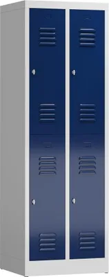 Produktbild von Spind Garderobenschrank 4 Fächer Kleiderspind 1800 x 600 x 500 mm lichtgrau/enzianblau X-520221