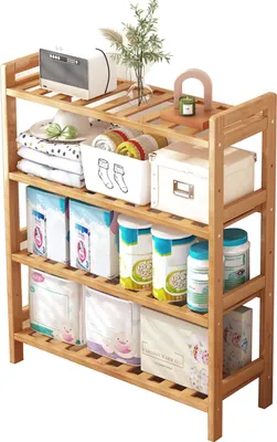 Produktbild von Bambus Badregal Badezimmerregal 100x70x25cm Standregal Badezimmer-Bambus-Regal Schuhregal, Bücherregal