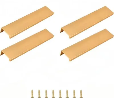 Obrázok produktu pre Hliníkové kľučky na dvere – 4 kusy – 128 mm – 15 * 3,2 * 1,8 cm – vhodné pre dvere s hrúbkou 15-22 mm – skryté kľučky – kľučky na skrinky