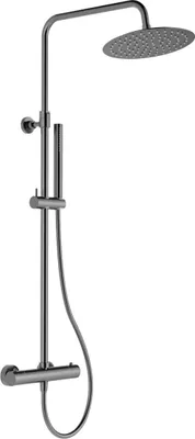 Produktbild von SAT Duschsystem Aurum mit Thermostatbatterie Kopfbrause ø 25 cm, schwarz metallisch