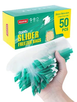 Gefrierbeutel Ziplock 20x18 cm, 50 Stück, wiederverwendbar