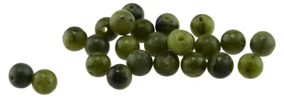 Produktbild von Vintageparts Jadeperlen natürlich dunkelgrün rund 4 mm für Ketten und Armbänder, 20 Stück