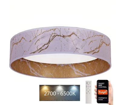 Image de Brilagi - Plafonnier LED à intensité variable VELVET SMART LED/36W/230V d. 55 cm 2700-6500K Wi-Fi Tuya blanc/doré + télécommande