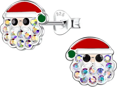 Produktbild von Ohrringe Kinder Silber 925: Ohrstecker Weihnachtsmann