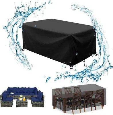 Zdjęcie produktu dla Wodoodporne krzesła ogrodowe – czarne – 205 x 135 x 80 cm