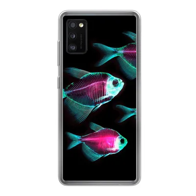 Produktbild von MuchoWow® Handyhülle Schutzhülle Hülle für Samsung Galaxy A41 Fisch - Lila - Blau Silikon Softcase Handy Hülle - Mobiltelefon