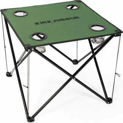 Produktbild von KIRKJUBØUR® faltbarer Campingtisch, leicht & kompakt, 4 Getränkehalter, wasserabweisend, inkl. Tragetasche - ideal für Outdoor, Angeln grün | KJ-41