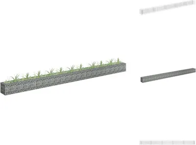 Produktbild von vidaXL Gabionen-Hochbeet Verzinkter Stahl 450×30×30 cm -  Blumentöpfe & Pflanzgefäße