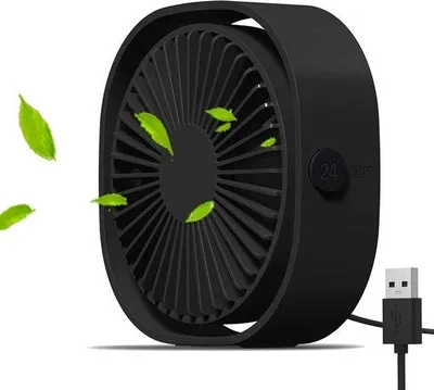 Productafbeelding van Lichtgewicht USB-bureauventilator met 360-graden draaibaarheid, geschikt voor elk weer
