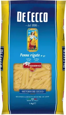 Obrázok produktu pre De Cecco Penne Rigate č. 41 cestoviny z krupice z tvrdej pšenice 500g