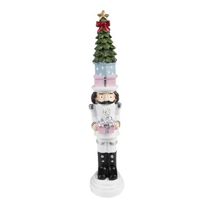 Image de Clayre & Eef Décoration de Noël Casse-noisette 25 cm Blanc Polyrésine