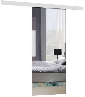 Produktbild von KIER FURNITURE Spiegel-Schiebetüren Komplettset MIRROR Sliding Door, Raumteiler Schiebetür 76x205x1,6 cm