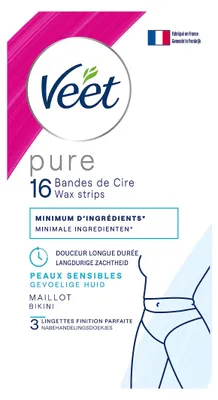 Immagine prodotto di Veet - Strisce depilatorie - Linea bikini - Pelle sensibile - 16 strisce