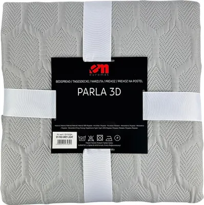 Produktbild von Tagesdecke Steppdecke Bettüberwurf Parla 3D Hellgrau 180x220 cm