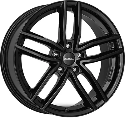 A black alloy wheel is shown against a white background.