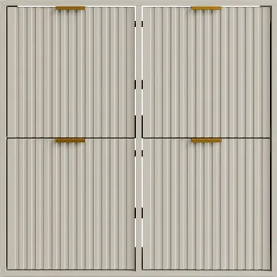 Produktbild von Schuhschrank mit 4 Klappfächern - Beige und Gold - FRALYN