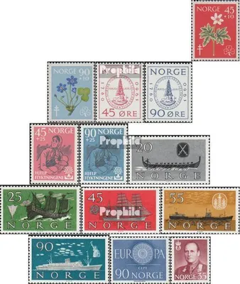 Produktbild von Briefmarken Norwegen 1960 Mi 438-450 (kompl.Ausg.) Jahrgang 1960 komplett postfrisch Tuberkulose