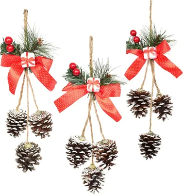 Immagine prodotto di Coni da appendere con fiocco 35 cm, set da 3