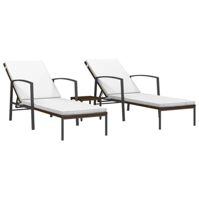 Immagine prodotto di Lettini 2 pezzi con tavolo in rattan marrone