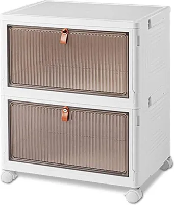 Produktbild von Famanu Aufbewahrungsbox faltbar - transparent mit Deckel und Rollen