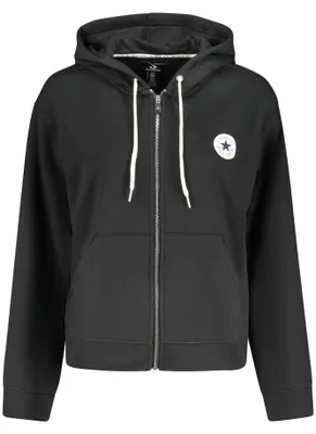 Produktbild von Schwarzes Damen-Sweatshirt mit Reißverschluss und Kängurutasche