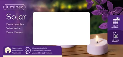 Produktbild von Solar LED Teelicht 7x3cm Outdoor Kunststoff 2 Stk. Helllila / Warmweiß