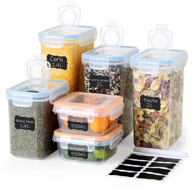 Obrázok produktu pre Vzduchotesná 6-dielna sada úložných boxov, modrá/oranžová