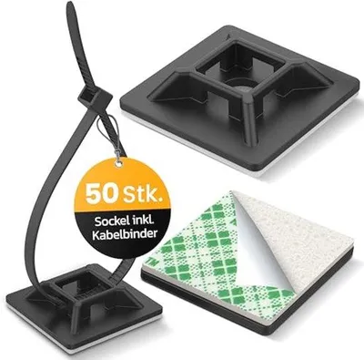 Produktbild von Selbstklebende Kabelbinder und Montagebasis für Kabelorganisation