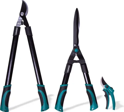 Produktbild von Gartenscheren Set 3-teilig - Astschere, Heckenschere und Universal-Gartenschere