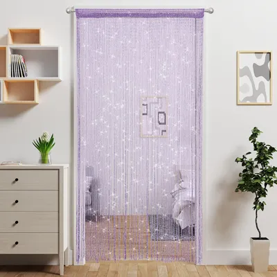Image de Rideau décoratif en fil de métal, 100 x 200 cm, violet, pour portes