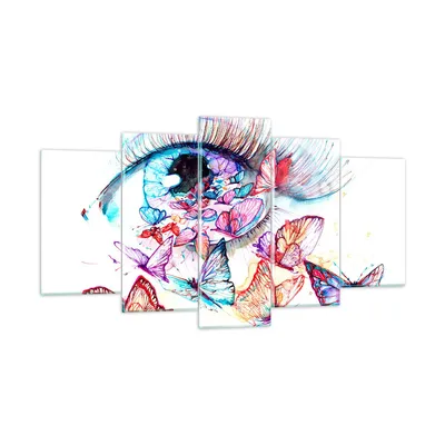 Produktbild von Bilder auf glas - Auge Butterflys Fantasie Fantasie - 160x85cm - Glasbilder - Wandbilder - Kunstdruck - Wanddekoration aus Glas - Glas Bilder - Wandbild auf Glas - GEA160x85-3096