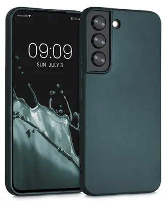 Produktbild von kwmobile Handyhülle für Samsung Galaxy S22 Hülle - Silikon Case metallisch schimmernd - Schutzhülle Cover - Metallic Petrol