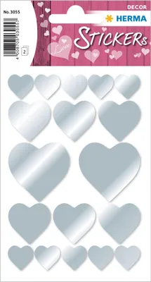 Immagine prodotto di HERMA adesivi a forma di cuore argentati
