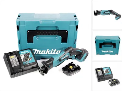 Obrázok produktu pre MAKITA DJR 183 RY1J Akumulátorová priamočiara píla 18V + 1x batéria 1,5 Ah + nabíjačka + Makpac