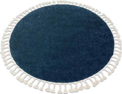 Produktbild von Teppich BERBER 9000 Kreis dunkelblau Franse berber marokkanisch shaggy Blau rund 160 cm